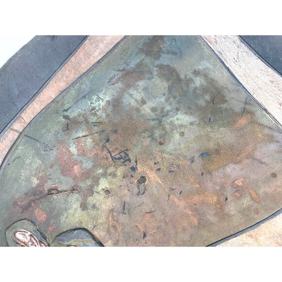 Signed Kimmberly Ioane 1992 Raku Ceramic Abstract Art Plate Wall Hanging Copper - Picture 11 of 14